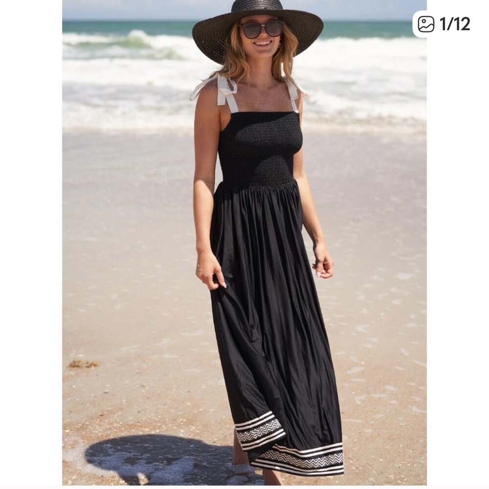 Cabana Life Sanibel Embroidered Midi / Maxi Dress Size Large New with tags